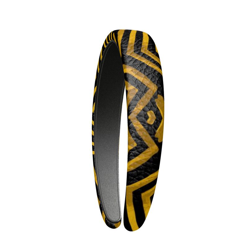 Obsidian Gold and Black Geometric Luxe Headband