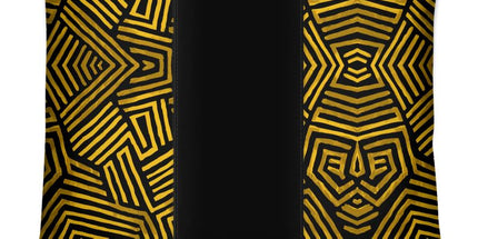 Obsidian Gold and Black Geometric Luxe Panel Pillow by Contrado