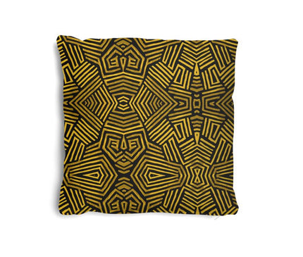 Obsidian Gold and Black Geometric Luxe Pillows Set