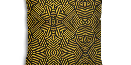 Obsidian Gold and Black Geometric Luxe Pillows Set by Contrado