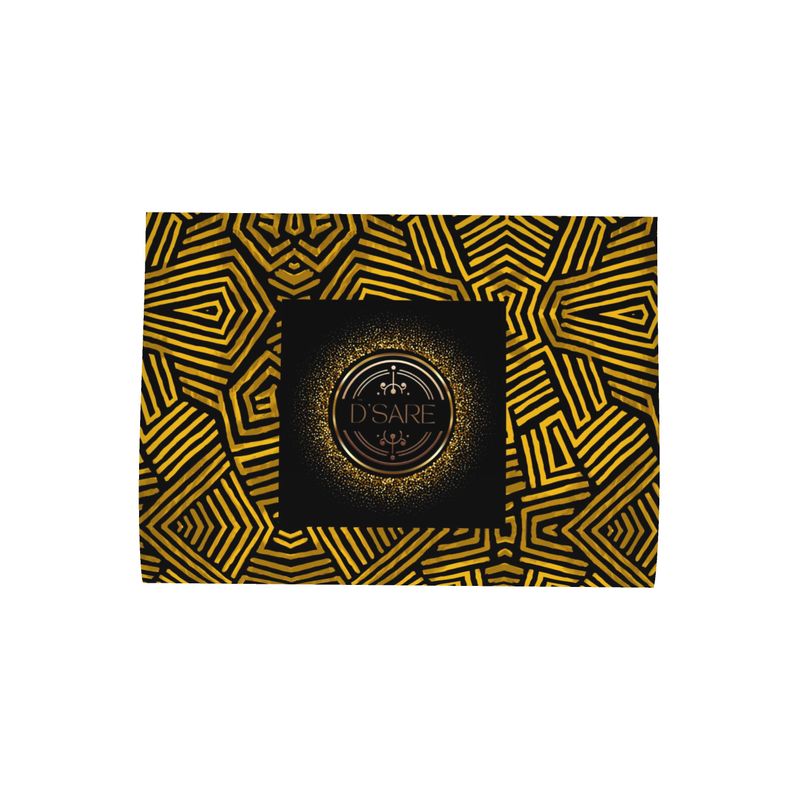 Obsidian Gold and Black Geometric Luxe Neck Pillow