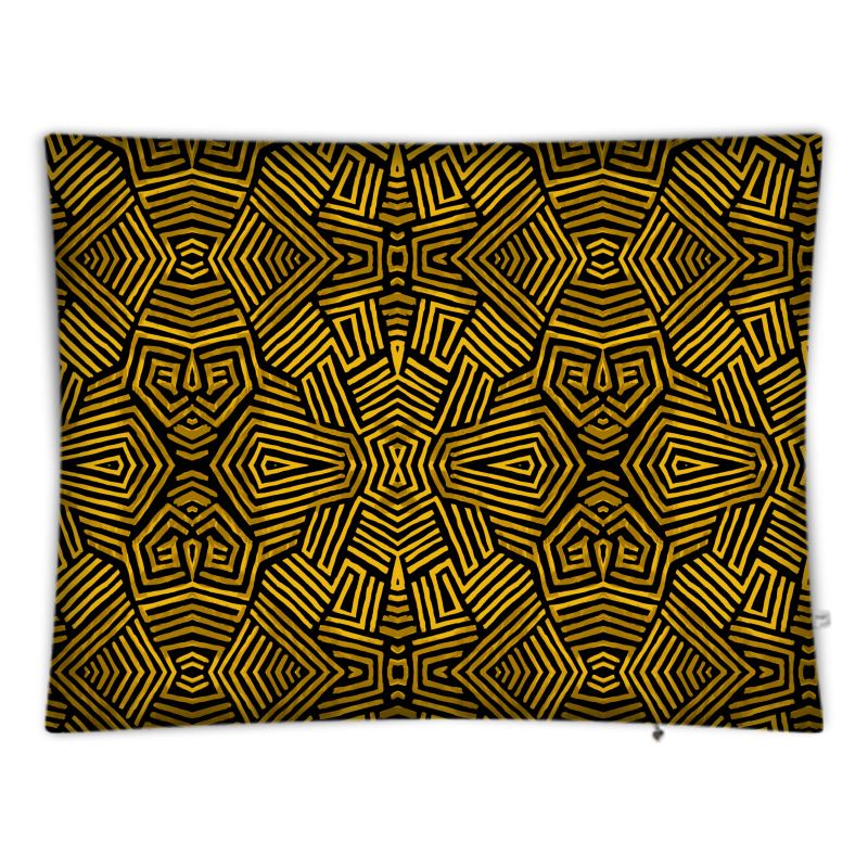 Obsidian Gold and Black Geometric Luxe Floor Cushion - Cover Only