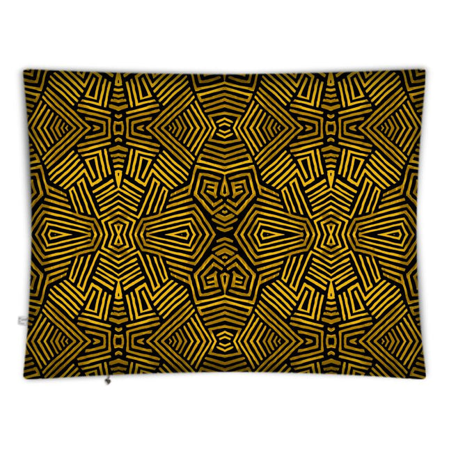 Obsidian Gold and Black Geometric Luxe Floor Cushion - Cover Only