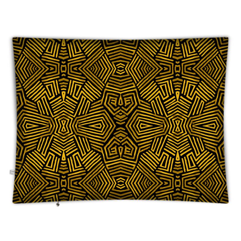 Obsidian Gold and Black Geometric Luxe Floor Cushion - Cover Only
