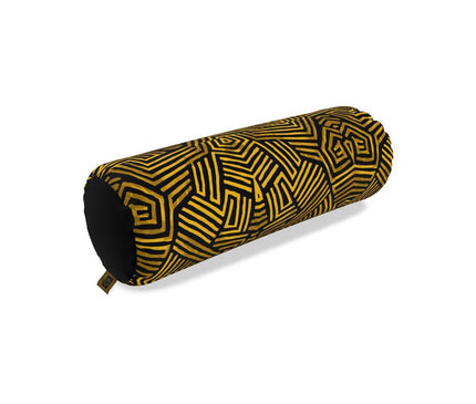 Obsidian Gold and Black Geometric Luxe Big Bolster Cushion