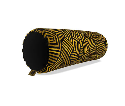 Obsidian Gold and Black Geometric Luxe Big Bolster Cushion