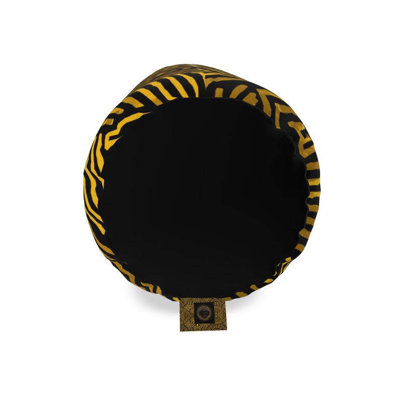 Obsidian Gold and Black Geometric Luxe Big Bolster Cushion