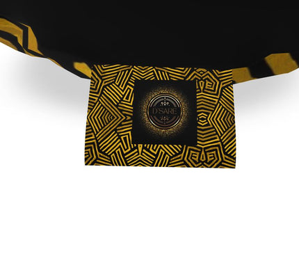 Obsidian Gold and Black Geometric Luxe Big Bolster Cushion