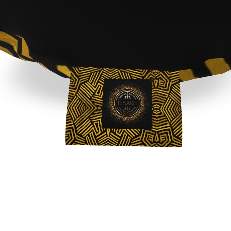 Obsidian Gold and Black Geometric Luxe Big Bolster Cushion