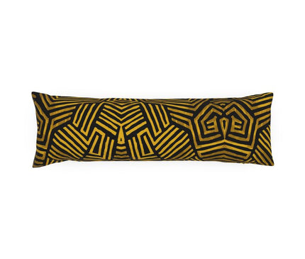 Obsidian Gold and Black Geometric Luxe Bolster Cushion