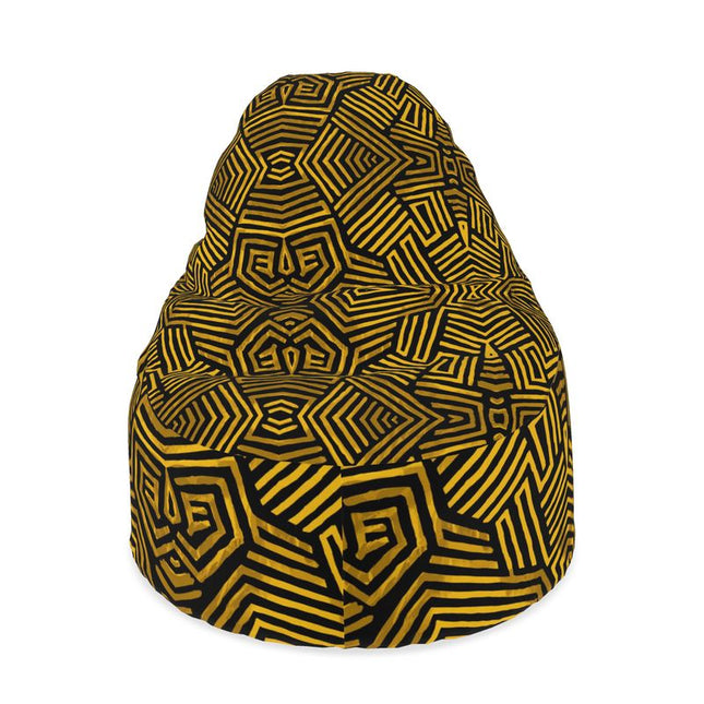 Obsidian Gold and Black Geometric Luxe Bean Bags