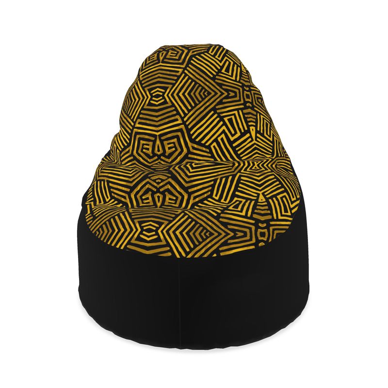 Obsidian Gold and Black Geometric Luxe Bean Bags Cover Only