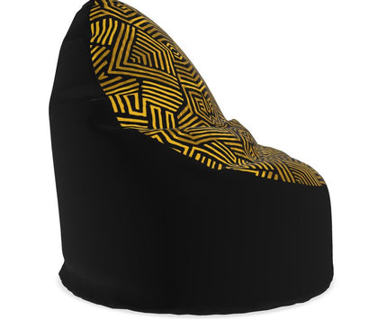 Obsidian Gold and Black Geometric Luxe Bean Bags Cover Only