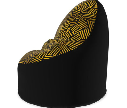 Obsidian Gold and Black Geometric Luxe Bean Bags Cover Only