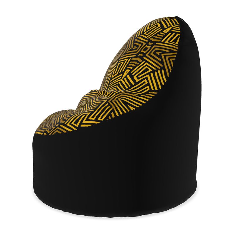 Obsidian Gold and Black Geometric Luxe Bean Bags Cover Only