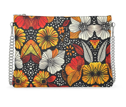 Yellow and Red Floral Crossbody Bag