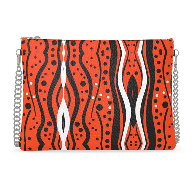 Orange and Black Abstract Crossbody Bag