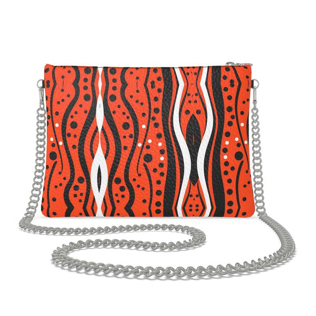 Orange and Black Abstract Crossbody Bag