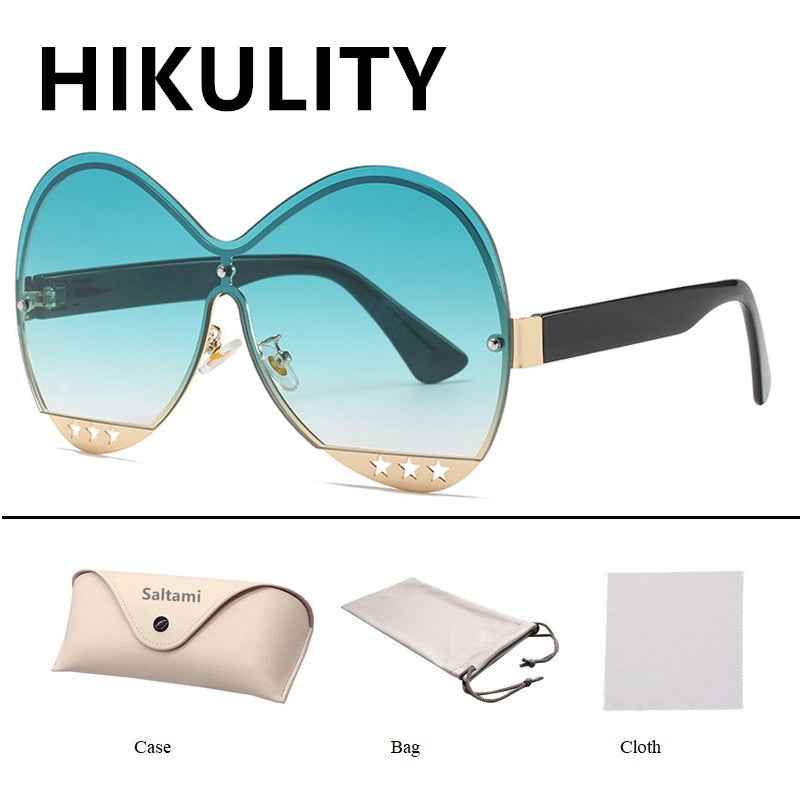 Gradual Color Runway Sunglasses Female Fashion Hollowed Out Five-Star Metal Trend Sunglasses by eprolo