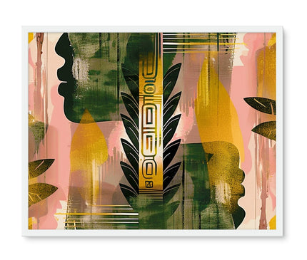 Echos of Duality Golden Pink Reflection Framed Photo Tile