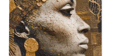 Afrocentric Golden Empress Glass Chopping Board by Prodigi