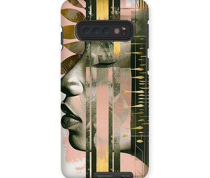 Peach and Gold Abstract Tough Phone Case