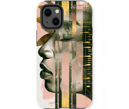 Peach and Gold Abstract Tough Phone Case