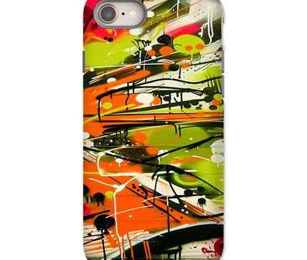 Neon Splatter Symphony: Urban Graffiti Art Tough Phone Case - D'Sare