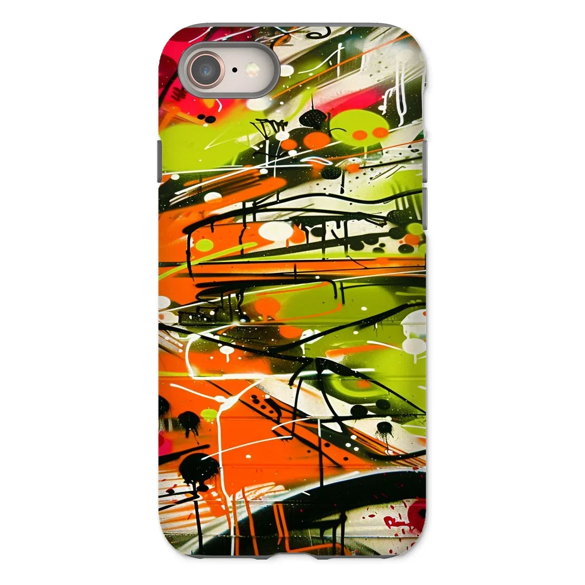 Neon Splatter Symphony: Urban Graffiti Art Tough Phone Case - D'Sare