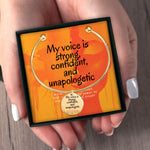 Affirming Her Voice: "My Voice is Strong, Confident, and Unapologetic" Bangle Bracelet Personalised