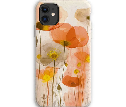 Poppy Echoes Golden Peach Escape 06 Eclectic Art Eco Phone Case - D'Sare