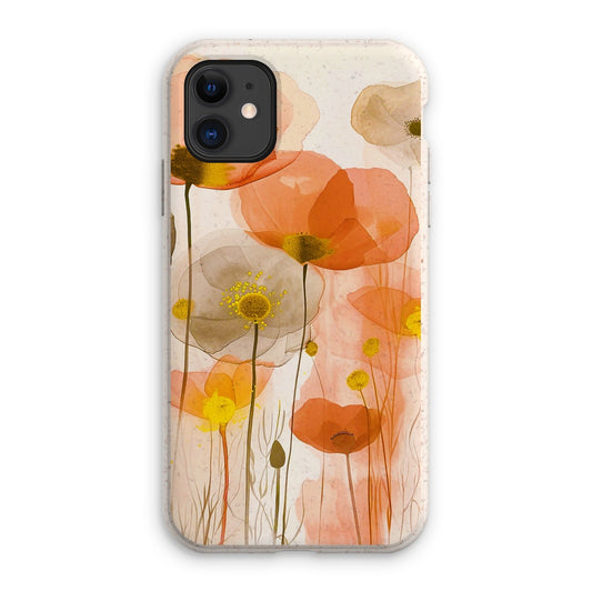 Poppy Echoes Golden Peach Escape 06 Eclectic Art Eco Phone Case - D'Sare