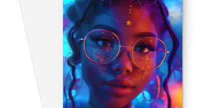 Black Girl Magic Stardust Cosmic Vibe| Black Woman Magic Greeting Card by Prodigi