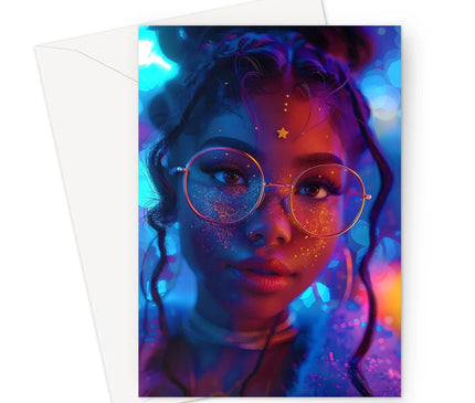 Black Girl Magic Stardust Cosmic Vibe| Black Woman Magic  Greeting Card - D'Sare