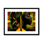 Abstract Red and Green Black Queen Fusion Framed & Mounted Print