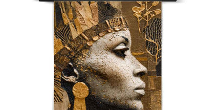 Afrocentric Golden Empress Fine Art Print with Hanger by Prodigi