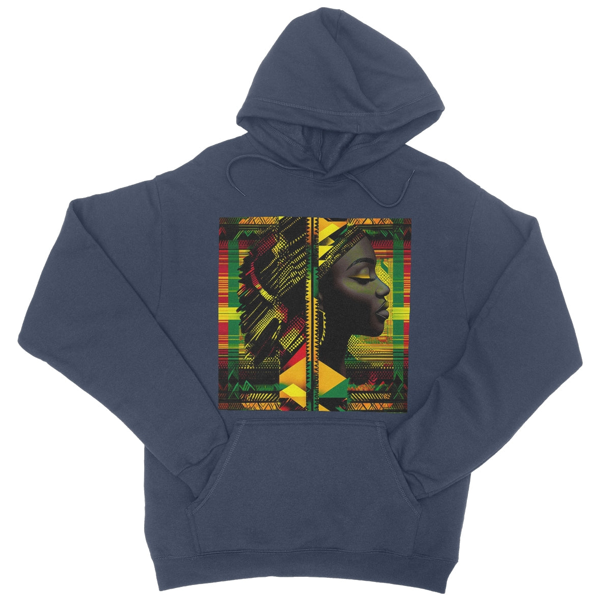 Abstract Red and Green Black Queen Fusion College Hoodie