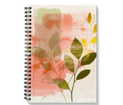 Peach Golden Leafy Escape 06 Eclectic Art Notebook - D'Sare