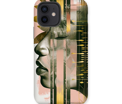 Peach and Gold Abstract Tough Phone Case