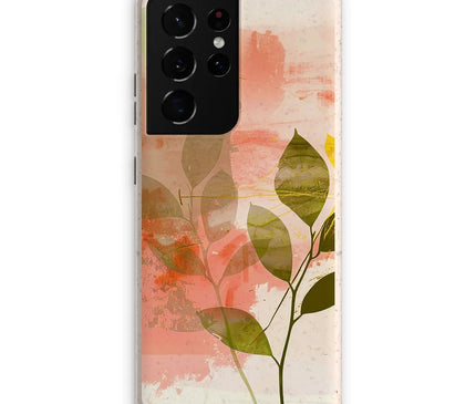 Peach Golden Leafy Escape 06 Eco Phone Case Eclectic Art - D'Sare