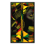 Abstract Red and Green Black Queen Fusion Framed Canvas