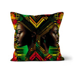 African Print Red Green Yellow Twin Energy  Cushion - D'Sare