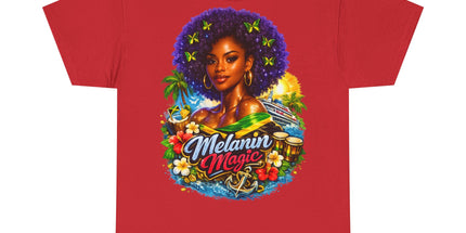Melanin Magic Jamaica Portrait T-Shirt — Afrocentric Floral Tee
