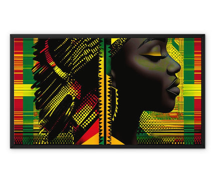 Red and Green Black Queen Fusion Framed Canvas