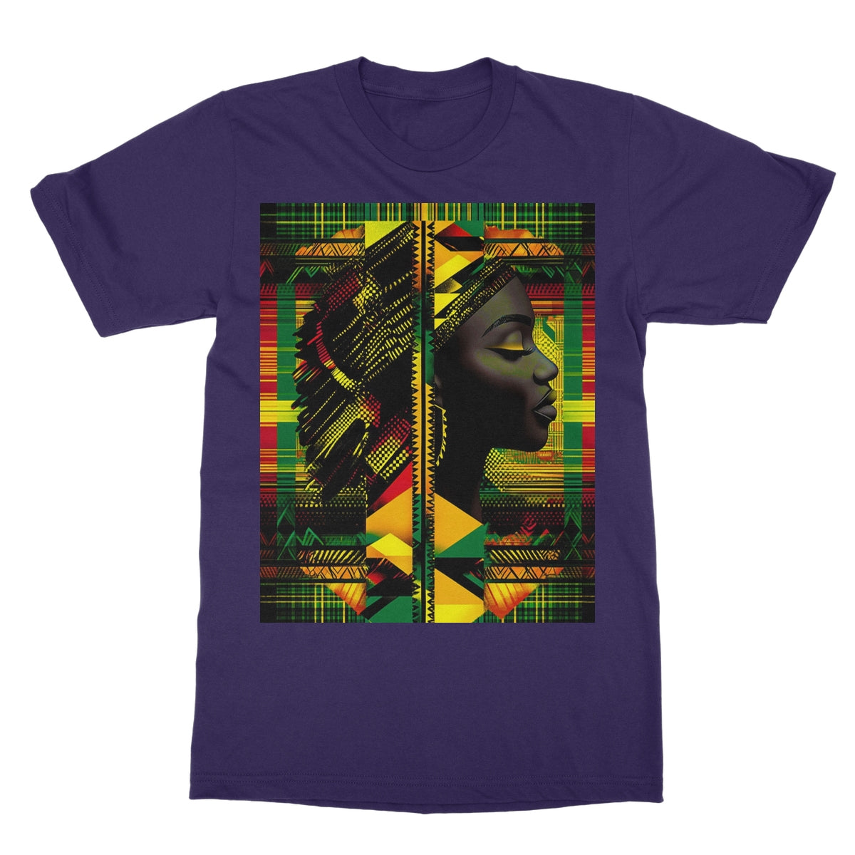 Abstract Red and Green Black Queen Fusion Softstyle T-Shirt