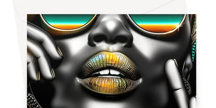 Vibrant Flow Girl Greeting Card by Prodigi