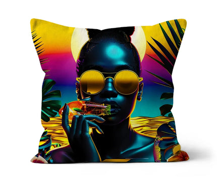 Tropical Sunset Dreams : Neon Vibes  Cushion - D'Sare