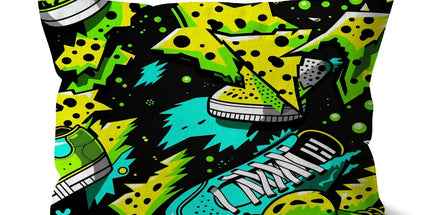 Electric Kicks Art: Urban Pop Art Explosion, Graffiti Cushion by Prodigi