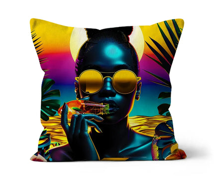 Tropical Sunset Dreams : Neon Vibes  Cushion - D'Sare