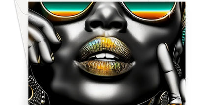 Vibrant Flow Girl Greeting Card by Prodigi